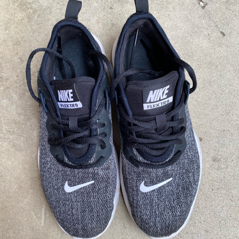 Black and Grey Nike athletic sneakers